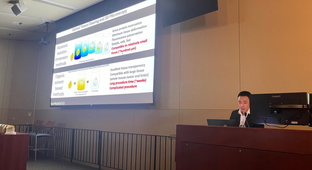 Jingtian was presenting his PhD research results after years of hard work.